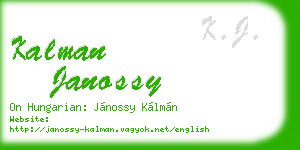 kalman janossy business card
