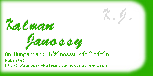 kalman janossy business card